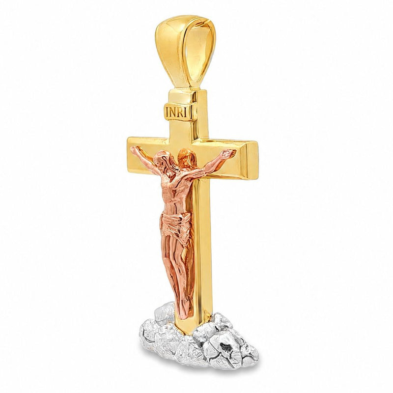Three Tone Savior Crucifix Pendant 71372