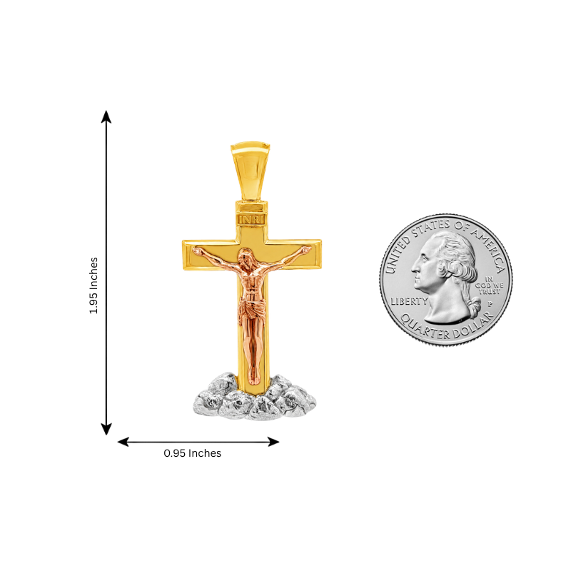 Three Tone Savior Crucifix Pendant 71372