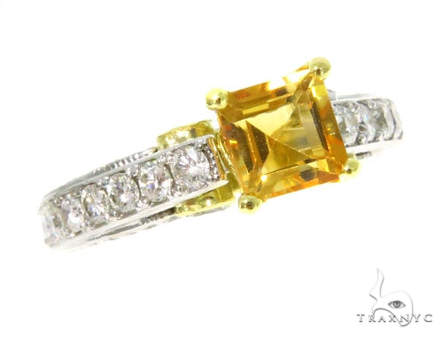 Diamond Citrine Gemstone Ring 44514 - Image 1