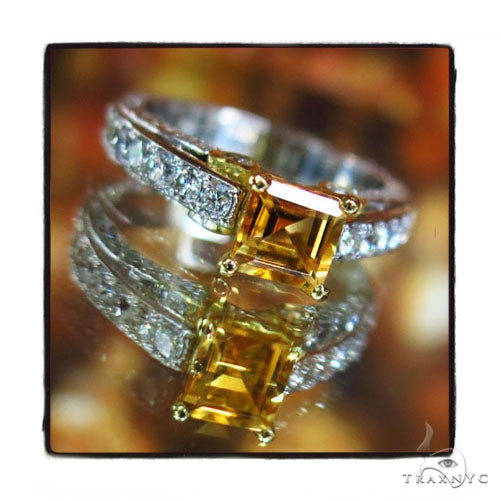Diamond Citrine Gemstone Ring 44514 - Image 3