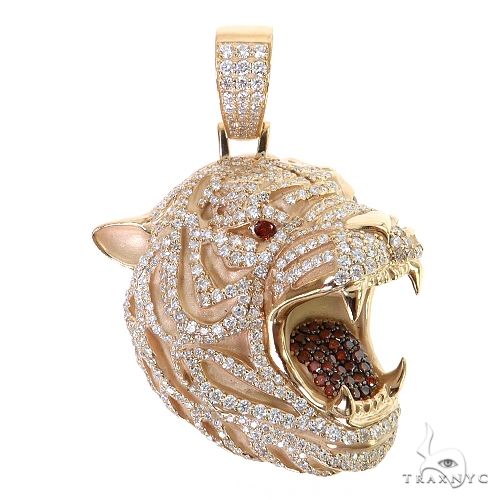 Tiger Head Diamond Pendant 68808 - Image 1