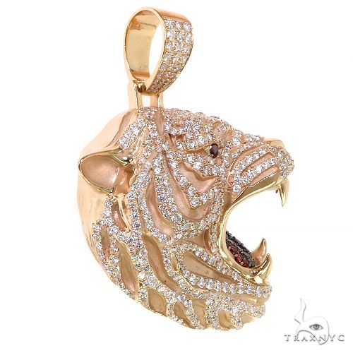 Tiger Head Diamond Pendant 68808 - Image 2