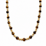 Tiger's Eye & Gold Bead Necklace 71737