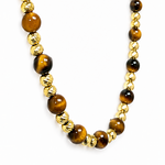 Tiger's Eye & Gold Bead Necklace 71737