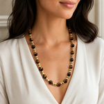 Tiger's Eye & Gold Bead Necklace 71737