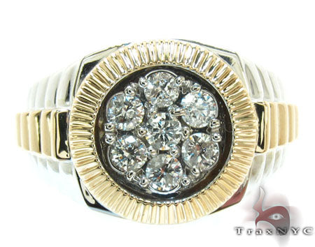 14K Two-Tone Gold 0.7 Ctw Diamond Timepiece Solitaire Ring, view 2