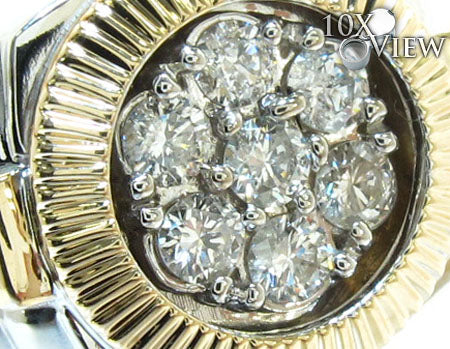 14K Two-Tone Gold 0.7 Ctw Diamond Timepiece Solitaire Ring, view 3