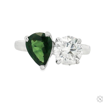 Toi et Moi Sapphire & Diamond Ring 70765 - Image 1