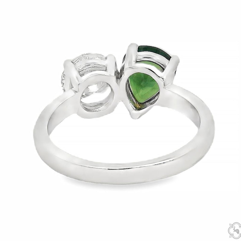 Toi et Moi Sapphire & Diamond Ring 70765 - Image 4