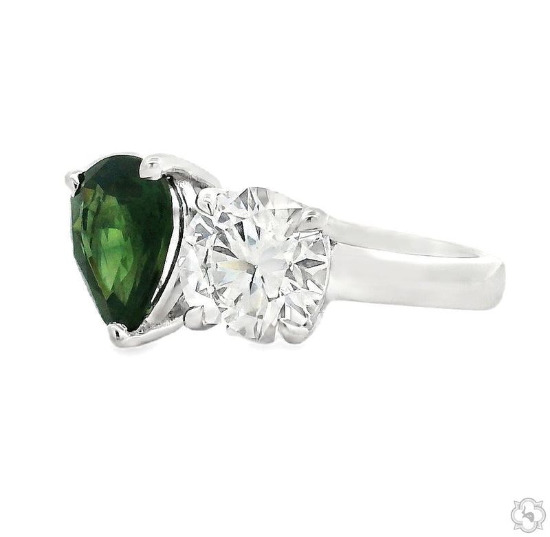 14K Gold Toi et Moi Sapphire & Diamond Ring, photo 5 of 6