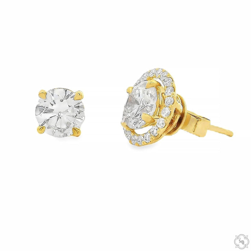 18K Gold Transform Halo Lab-Grown Diamond Studs, photo 5 of 11