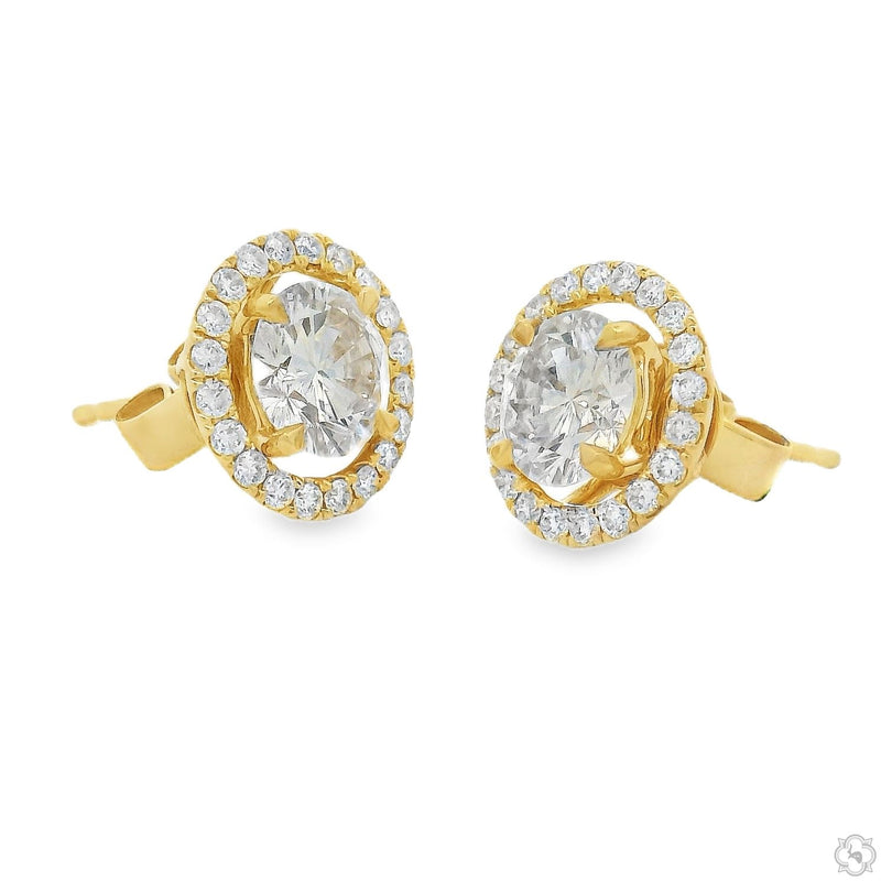18K Gold Transform Halo Lab-Grown Diamond Studs, photo 7 of 11