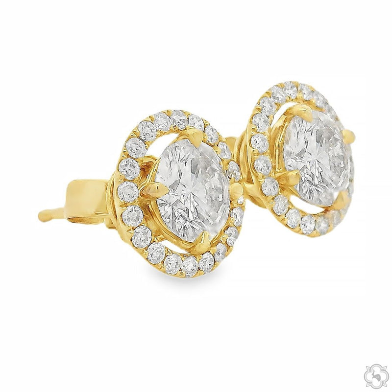 18K Gold Transform Halo Lab-Grown Diamond Studs, photo 8 of 11