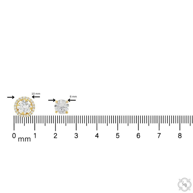 18K Gold Transform Halo Lab-Grown Diamond Studs, photo 9 of 11