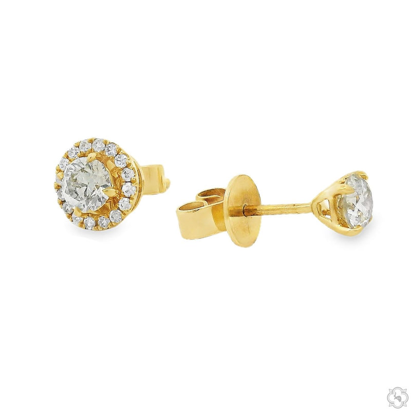 18K Gold Transform Halo Diamond Studs Small, photo 4 of 11