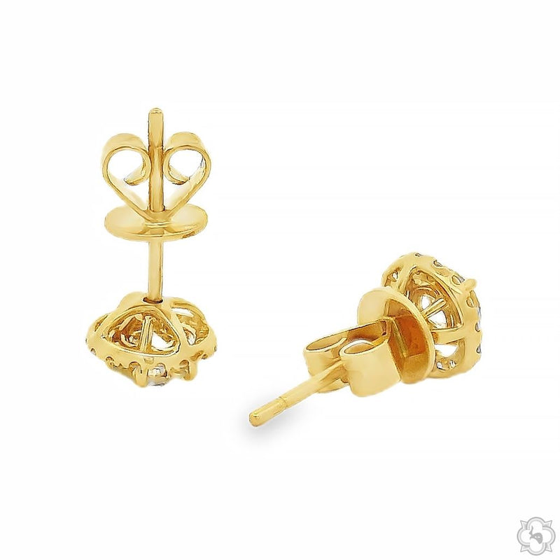 18K Gold Transform Halo Diamond Studs Small, photo 8 of 11