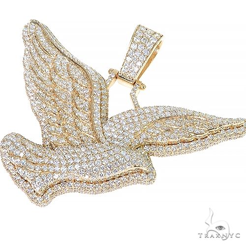 14K Gold Trax Dove Bird Diamond Pendant, photo 3 of 7