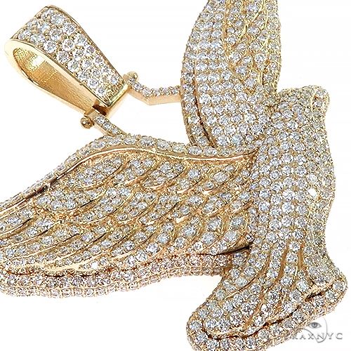 14K Gold Trax Dove Bird Diamond Pendant, photo 4 of 7