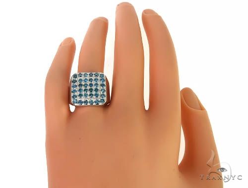 14K Gold Trax NYC Heavy Blue Color Diamond Ring, photo 8 of 9