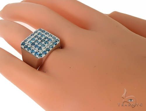 14K Gold Trax NYC Heavy Blue Color Diamond Ring, photo 9 of 9