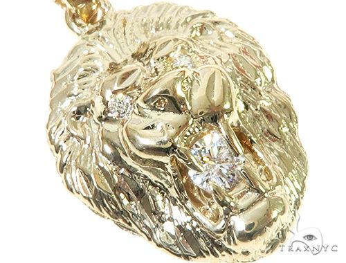 10K Gold TraxNYC Diamond Lion Pendant Mini, photo 5 of 9