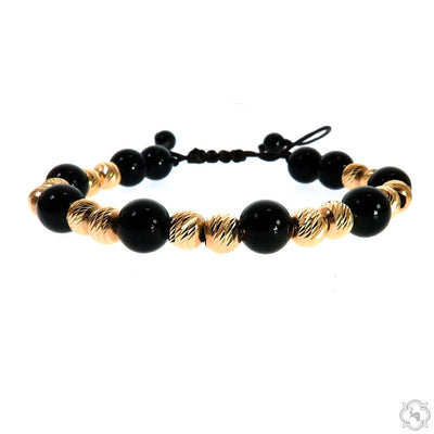 TraxNYC 14K Gold Double Bead Adjustable Bracelet