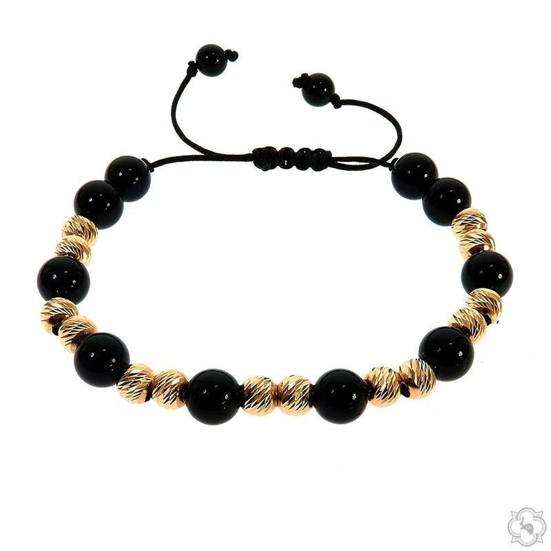 TraxNYC 14K Gold Double Bead Adjustable Bracelet 70205 - Image 2