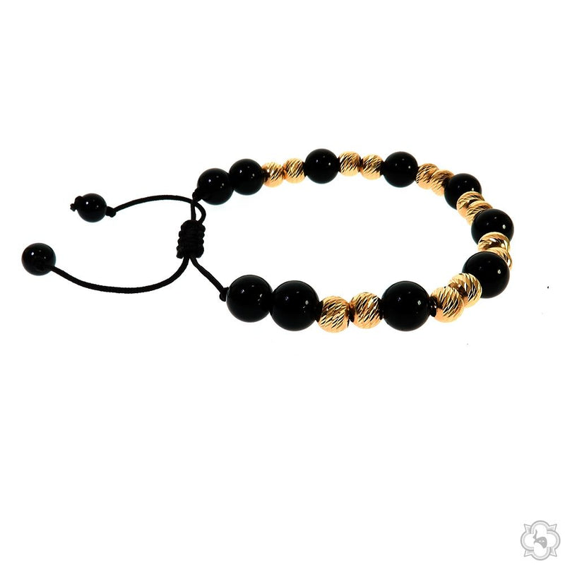 TraxNYC 14K Gold Double Bead Adjustable Bracelet, photo 3 of 6