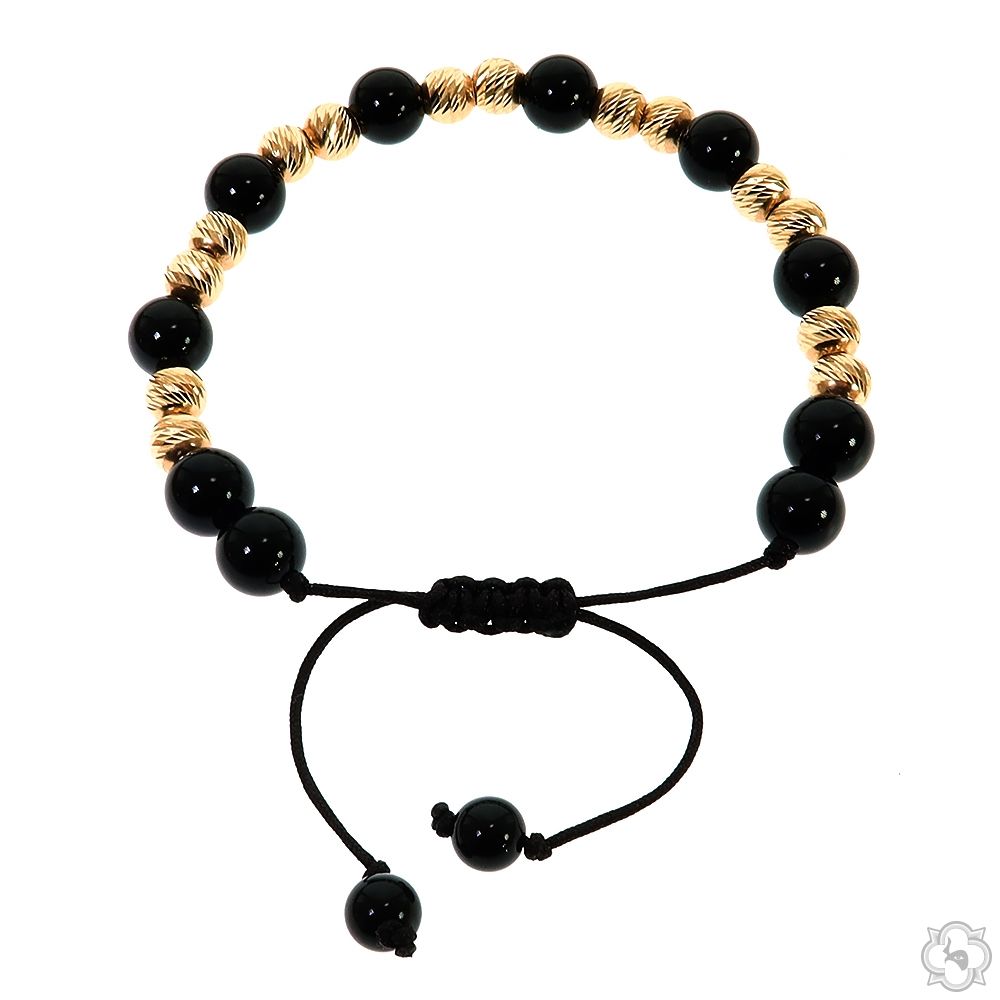 TraxNYC 14K Gold Double Bead Adjustable Bracelet 70205 | TraxNYC