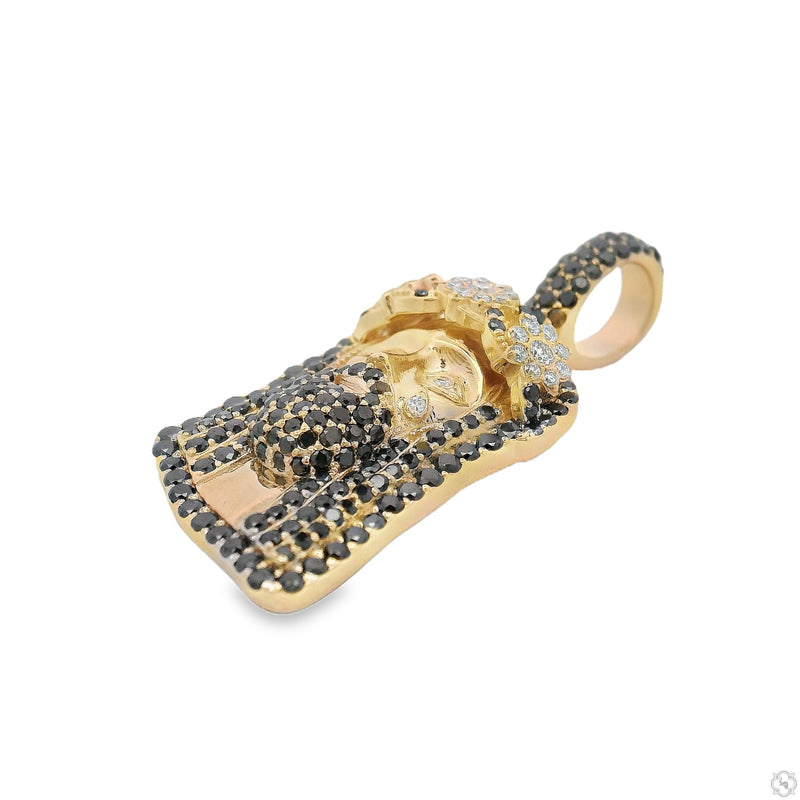 TraxNYC Black Diamond Jesus Head Pendant Mini 70186 - Image 2
