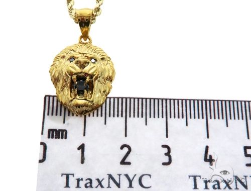 10K Gold TraxNYC Black Diamond Lion Pendant and Rope Chain Set, photo 7 of 7