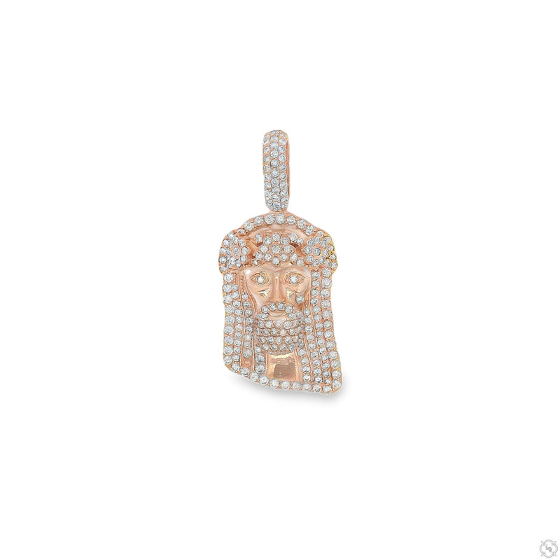 14K Gold TraxNYC Crowned Diamond Jesus Pendant [Mini], photo 3 of 8