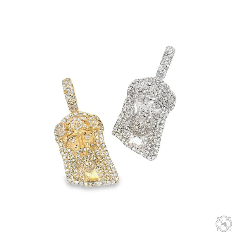 14K Gold TraxNYC Crowned Diamond Jesus Pendant [Mini], photo 4 of 8