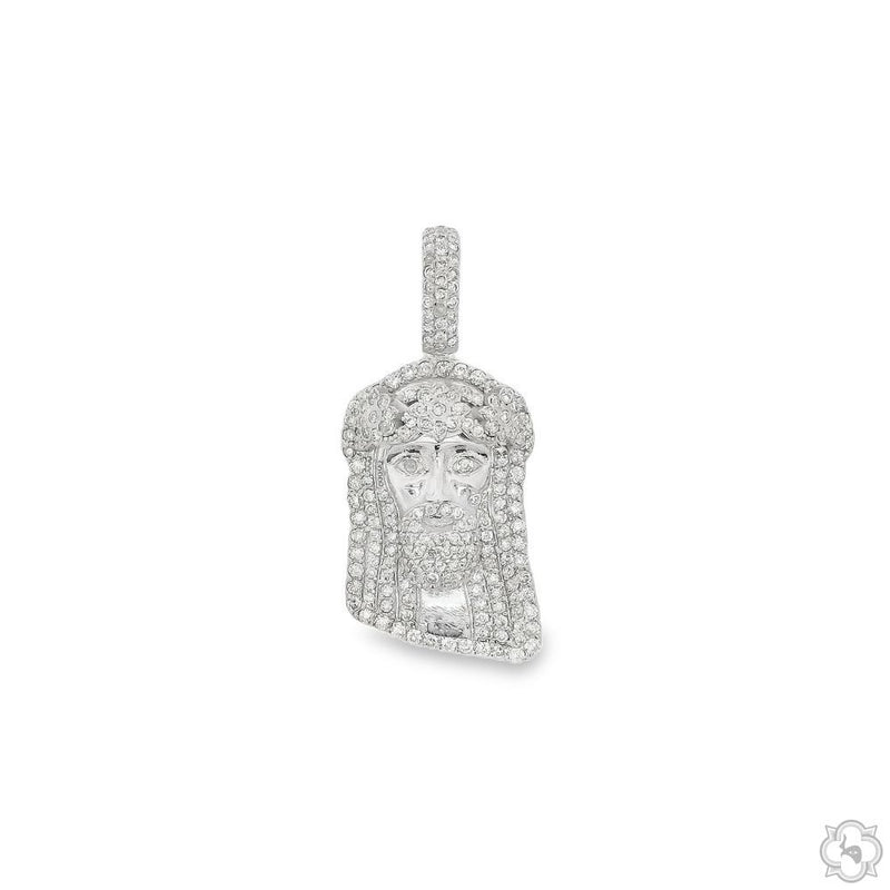 14K Gold TraxNYC Crowned Diamond Jesus Pendant [Mini], photo 2 of 8