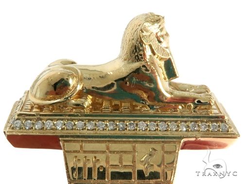 14K Gold TraxNYC Custom Made Great Sphinx of Giza Diamond Ring, photo 4 of 15