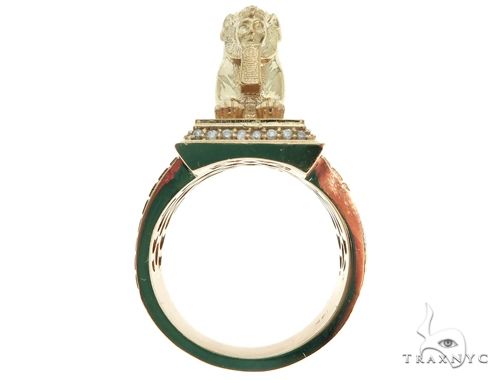 14K Gold TraxNYC Custom Made Great Sphinx of Giza Diamond Ring, photo 14 of 15