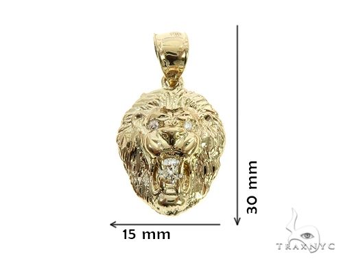 10K Gold TraxNYC Diamond Lion Pendant and Rope Chain Set, photo 8 of 8