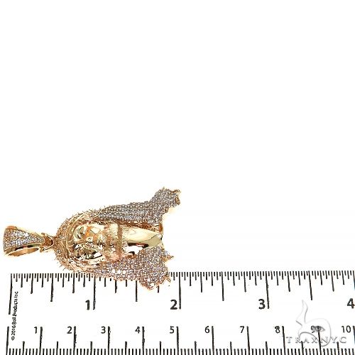10K Gold TraxNYC Passion Jesus Head Diamond Pendant [Lab], photo 6 of 8