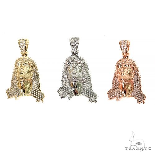 10K Gold TraxNYC Passion Jesus Head Diamond Pendant [Lab], photo 7 of 8