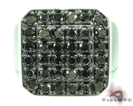 TraxNYC Silver Black Diamond Ring, photo 2 of 7