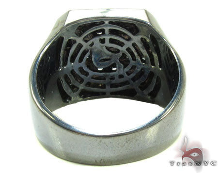 TraxNYC Silver Black Diamond Ring 25650 - Image 6