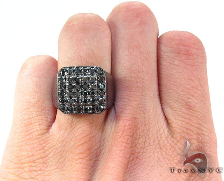 TraxNYC Silver Black Diamond Ring 25650 - Image 7