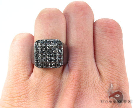 TraxNYC Silver Black Diamond Ring, photo 7 of 7