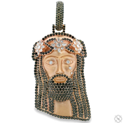 TraxNYC Midnight Crown Jesus Pendant Large 70538 - Image 1