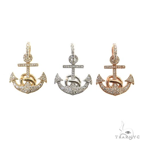TraxNYC Mini Anchor Diamond Pendant 69027 | TraxNYC
