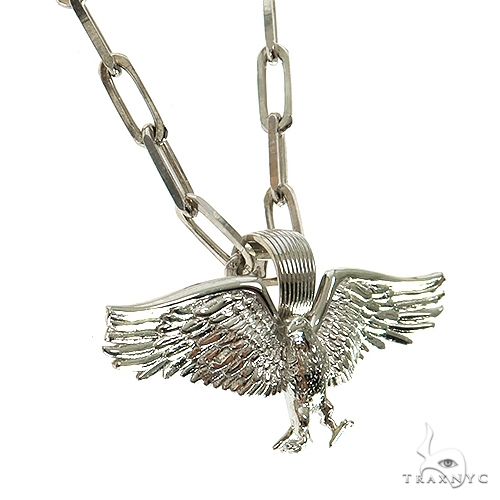 TraxNYC Mini Eagle Pendant Paperclip Chain Set .925 Silver 69999 - Image 2