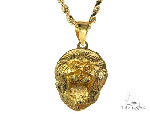 10K Gold TraxNYC Ruby Lion Pendant and Rope Chain Set, photo 3 of 8