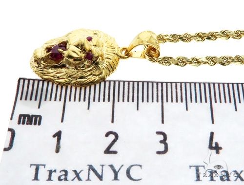 10K Gold TraxNYC Ruby Lion Pendant and Rope Chain Set, photo 5 of 8