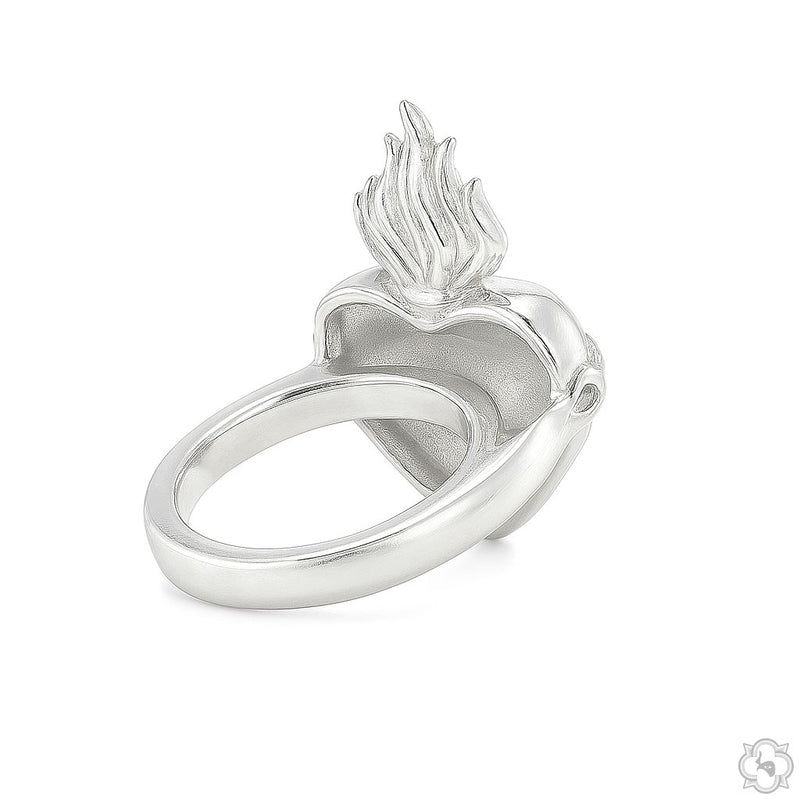 TraxNYC Sacred Flame Heart Ring .925 Silver 70510 - Image 3
