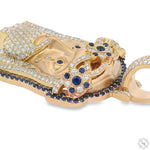 TraxNYC Sapphire and Diamond Crowned Jesus Pendant  -Medium 70176 - Image 3